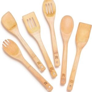 Riveira Bamboo Wooden Spoons for Cooking 6-Piece