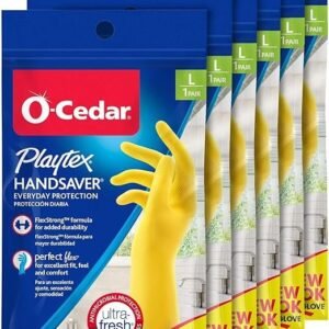 PLAYTEX HandSaver Rubber Gloves for Kitchen and Household Cleaning (6 Pairs)