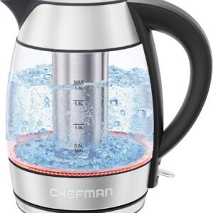 Chefman 1.8L 1500W Glass Electric Kettle with Tea Infuser