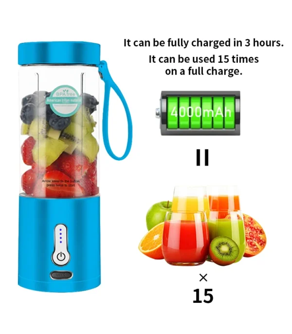 Portable juicer blender small kitchen appliance 6 blade 530ml - Image 5
